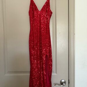 Hera Collection Sparkling Red Sequin Gown